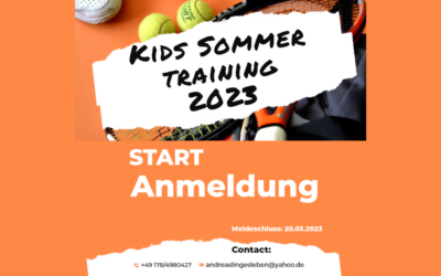 Tennis: Start Anmeldung Kids Sommertraining 2023